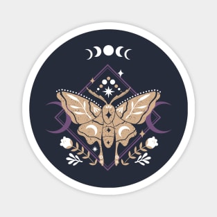 Moth cottagecore, fairycore and goblincore insect moon child Magnet